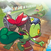 Arte promocional de Pokémon Rubí y Pokémon Zafiro.