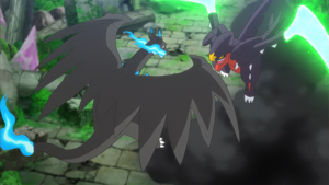 Mega-Garchomp usando golpe bis.