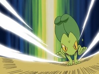 Treecko usando ataque rapído.