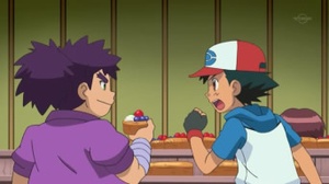 Ash discutiendo con Rodney.