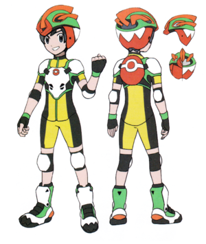 Bocetos de Elio con Pokémontura terrestre.