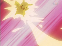 Pikachu usando trueno.