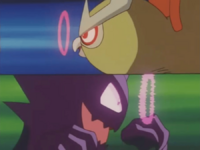 Haunter y Noctowl usando hipnosis.