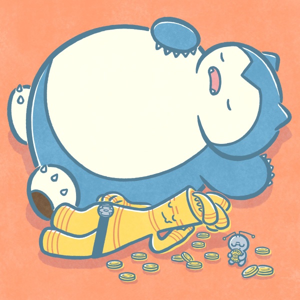 Archivo:Sleeping with Snorlax (Gimmighoul, Gholdengo).jpg