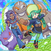 Ilustración de Cloe junto a Wasabi (segunda versión).