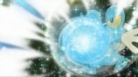 Froakie usando hidropulso.