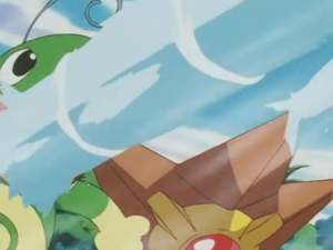 Staryu y Politoed usando pistola agua
