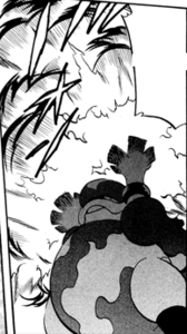 Magmortar de Fausto usando humerada/bomba de lava.