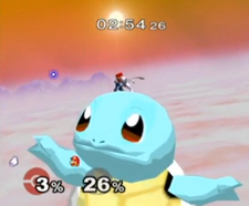 Globo con forma de Squirtle en Melee.