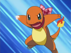 Charmander usando garra metal.