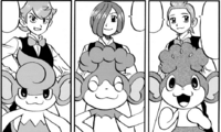 Cada líder con su Pokémon.