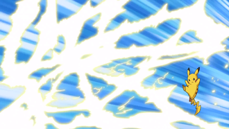 Pikachu de Ash usando Electrotela.