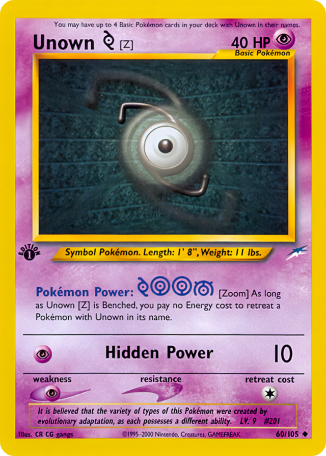 Unown Z (Neo Destiny TCG) - WikiDex, la enciclopedia Pokémon