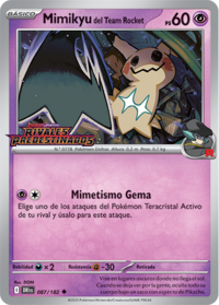 Mimikyu del Team Rocket (Rivales Predestinados TCG)