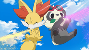 EP868 Fennekin y Pancham actuando.png