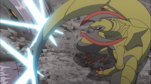 Haxorus de Lirio usando cola dragón.