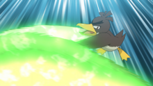 Farfetch’d de Galar de Ash usando corte furia.