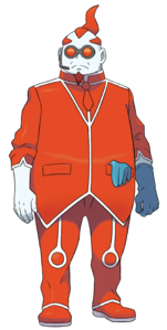 Ilustración de Xero, miembro del equipo científico del Team Flare.