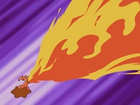 Slugma usando lanzallamas.