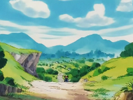 Ruta 1 en el primer episodio del anime.