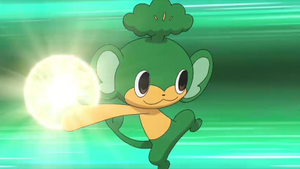 Pansage usando rayo solar.