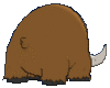 Imagen posterior de Mamoswine hembra en Pokémon X, Pokémon Y, Pokémon Rubí Omega, Pokémon Zafiro Alfa, Pokémon Sol, Pokémon Luna, Pokémon Ultrasol y Pokémon Ultraluna