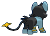 Imagen posterior de Luxio hembra en Pokémon X, Pokémon Y, Pokémon Rubí Omega, Pokémon Zafiro Alfa, Pokémon Sol, Pokémon Luna, Pokémon Ultrasol y Pokémon Ultraluna
