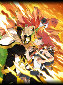 Artwork de Mirto (Architraje) y Guayo en el cuarto capítulo de la trama de Arceus.