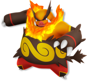 Emboar en PokéPark 2: Un mundo de ilusiones.