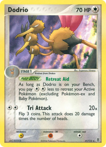 Archivo:Dodrio (FireRed & LeafGreen TCG).png