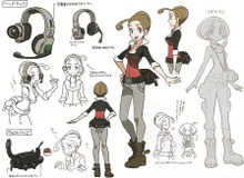 Boceto de Alexia en Pokémon X y Y.