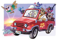 Ilustración de Lylia y el Profesor Kukui.