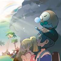 Arte promocional de Pokémon Sol y Pokémon Luna.