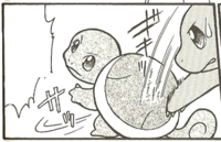 Squirtle de Shigeru usando protección.