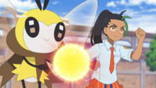 Ribombee de Mencía usando Bola de Polen dañina.