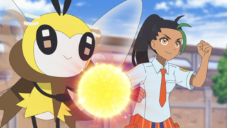 Ribombee de Mencía usando Bola de Polen dañina.