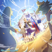 Ilustración de Cass y Levi combatiendo contra Hesperio.