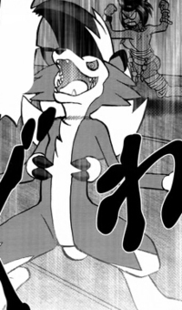 Lycanroc usando Aplastamiento gigalítico.