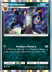 Versión de la carta en Arboleda de Eevee