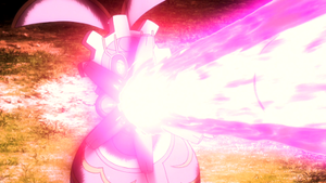 Magearna usando cañón floral.