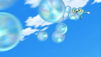 Froakie usando burbuja.