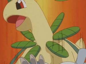 Bayleef usando golpe cuerpo.
