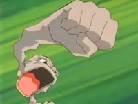 Geodude usando megapuño.