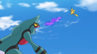 Toxicroak del Equipo Rocket/Team Rocket usando carga tóxica.