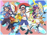 Ilustración especial hecha por el diseñador Shuhei Yasuda por el lanzamiento del episodio 100 de la serie Viajes Pokémon.