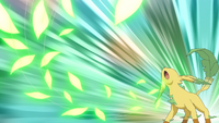 Leafeon de Gama usando hojas navaja/hoja afilada.