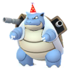 Blastoise con gorro de fiesta rojo