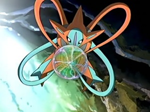 Un Deoxys ataque usando Psicoimpulso/Psicoataque.