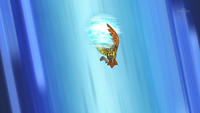 Noctowl de Ash usando corte aéreo/tajo aéreo.