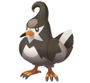Staravia en Pokémon Diamante Brillante y Perla Reluciente.